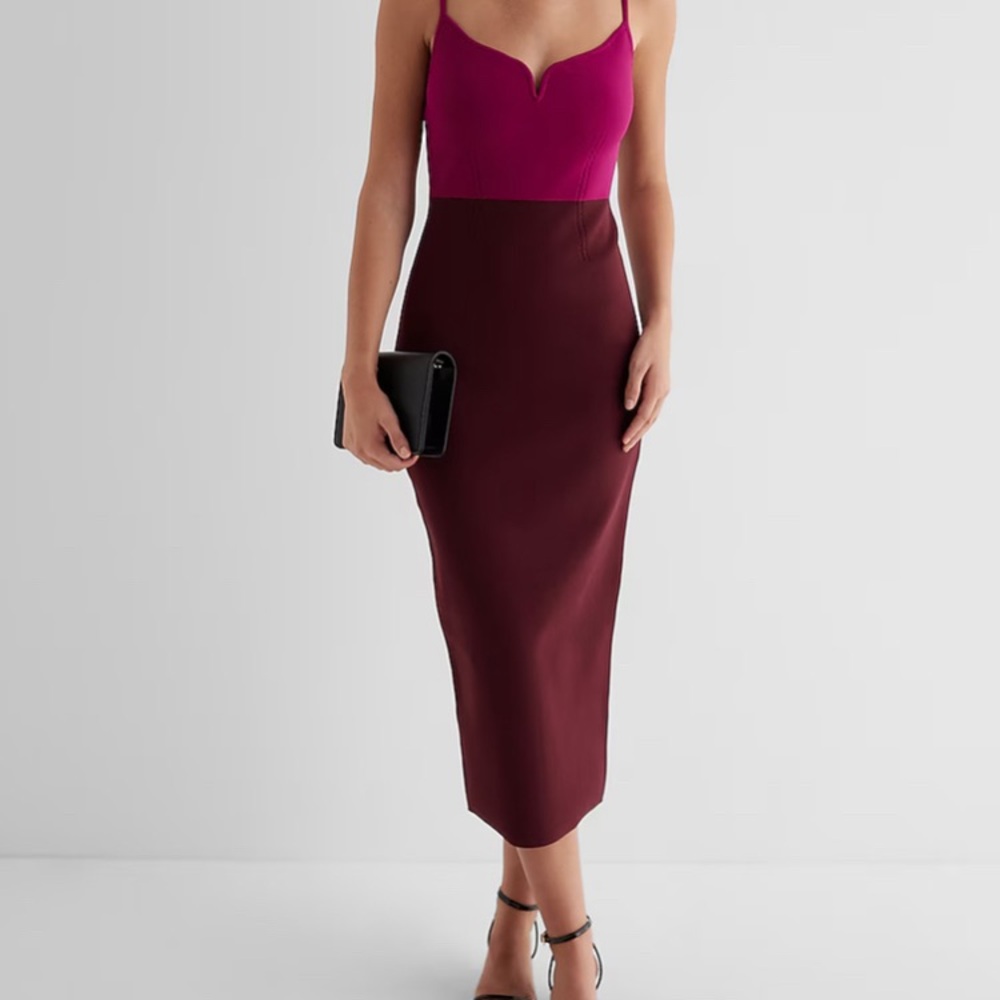 Express Color Block Sweater Dress
